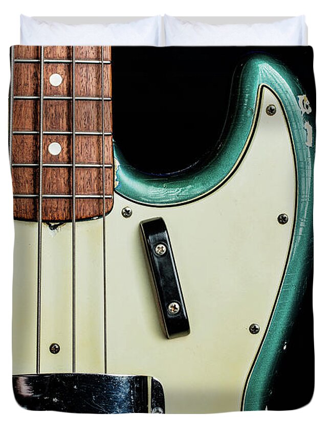Fender Jazz Bass Duvet Cover featuring the photograph 011.1834 Fender 1965 Jazz Bass Color #0111834 by M K Miller