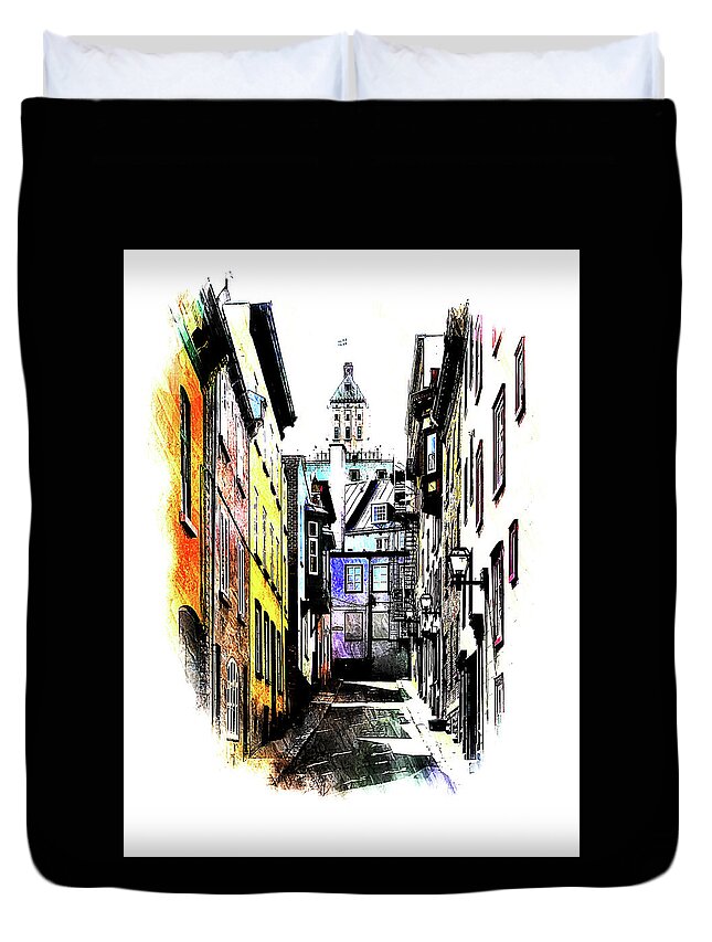 Cityscape Duvet Cover featuring the photograph 0410 by Burney Lieberman