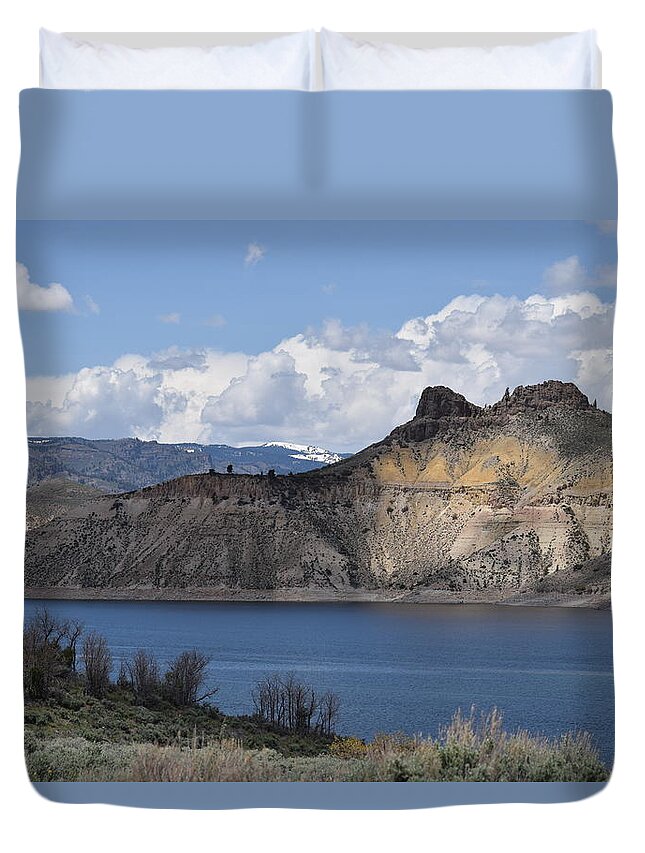 Blue Mesa Lake Duvet Cover featuring the photograph Blue Mesa Lake Gunnison CO by Margarethe Binkley