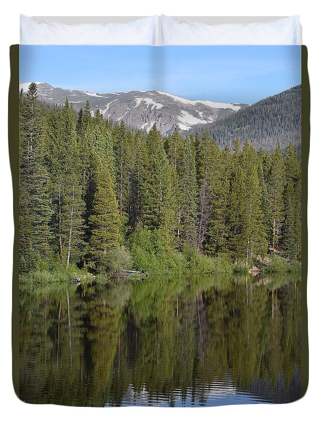 Blue Duvet Cover featuring the photograph Chambers Lake Hwy 14 CO by Margarethe Binkley