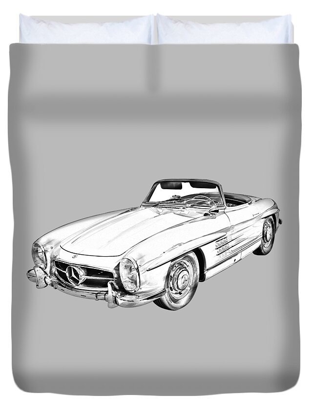 Mercedes Benz 300 Luxury Car Drawing Tote Bag by Keith Webber Jr