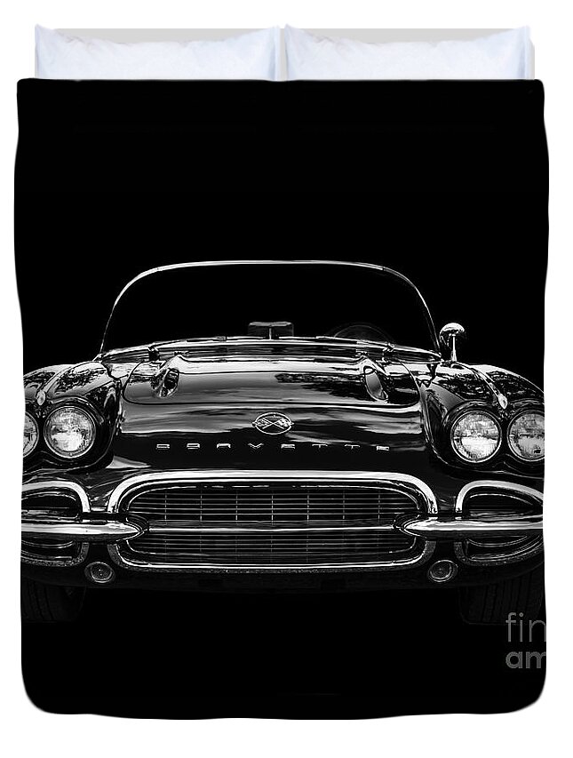 1961 Duvet Cover featuring the photograph 1961 Corvette by Dennis Hedberg