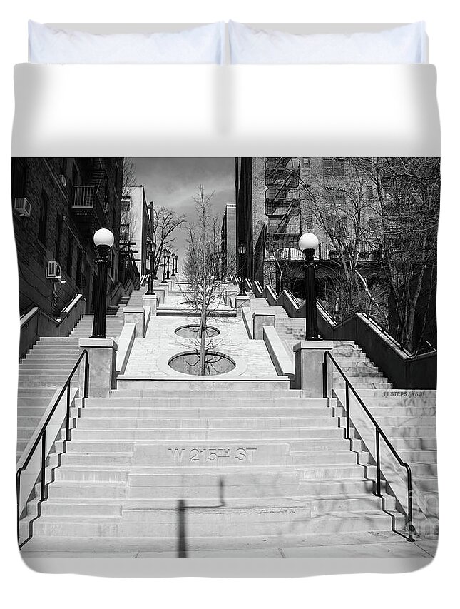 2016 Duvet Cover featuring the photograph 215th Street Stairs #1 by Cole Thompson