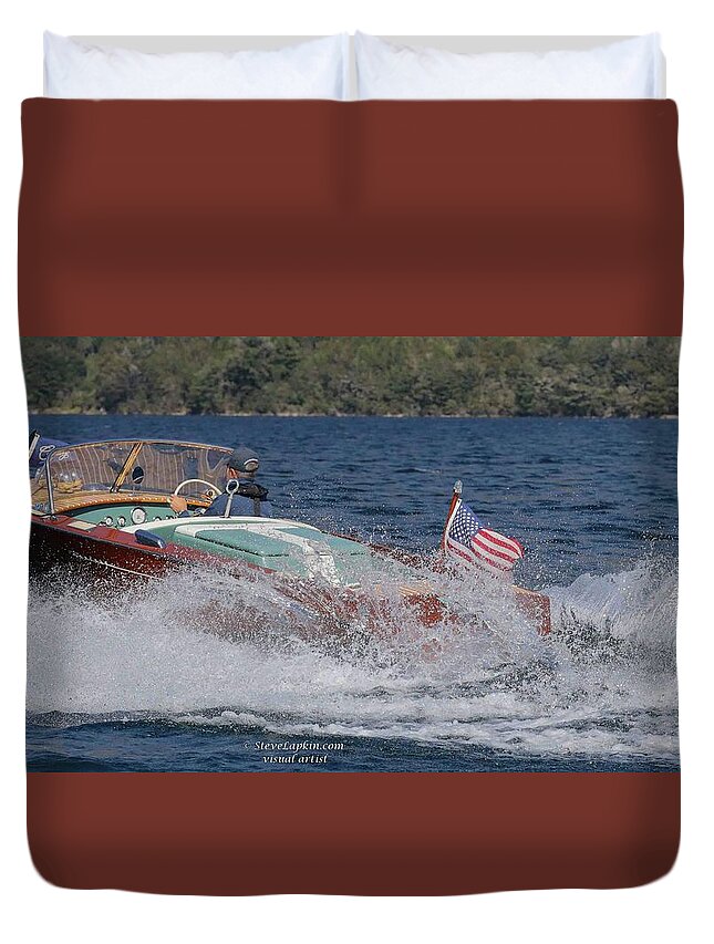 Boat Duvet Cover featuring the photograph Aquarama #12 by Steven Lapkin