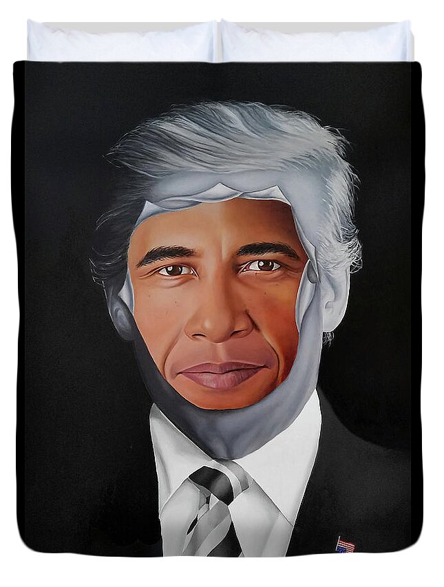 President Duvet Cover featuring the painting 45's Obsession by Vic Ritchey
