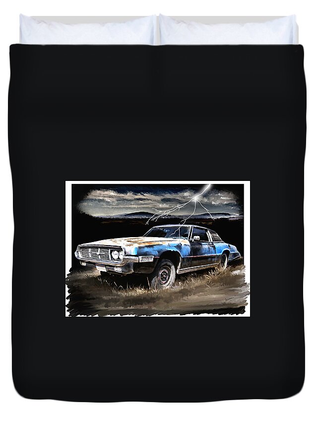 Thunder Duvet Cover featuring the painting 69 Thunderbird #1 by Susan Kinney