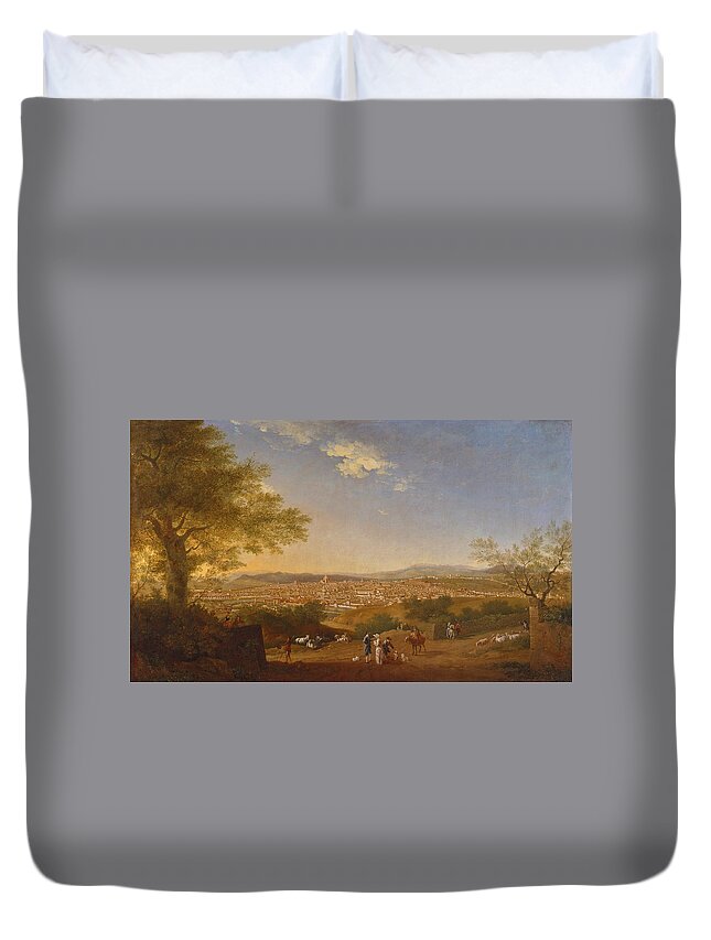 Thomas Patch Duvet Cover featuring the painting A Panoramic View of Florence from Bellosguardo #2 by Thomas Patch