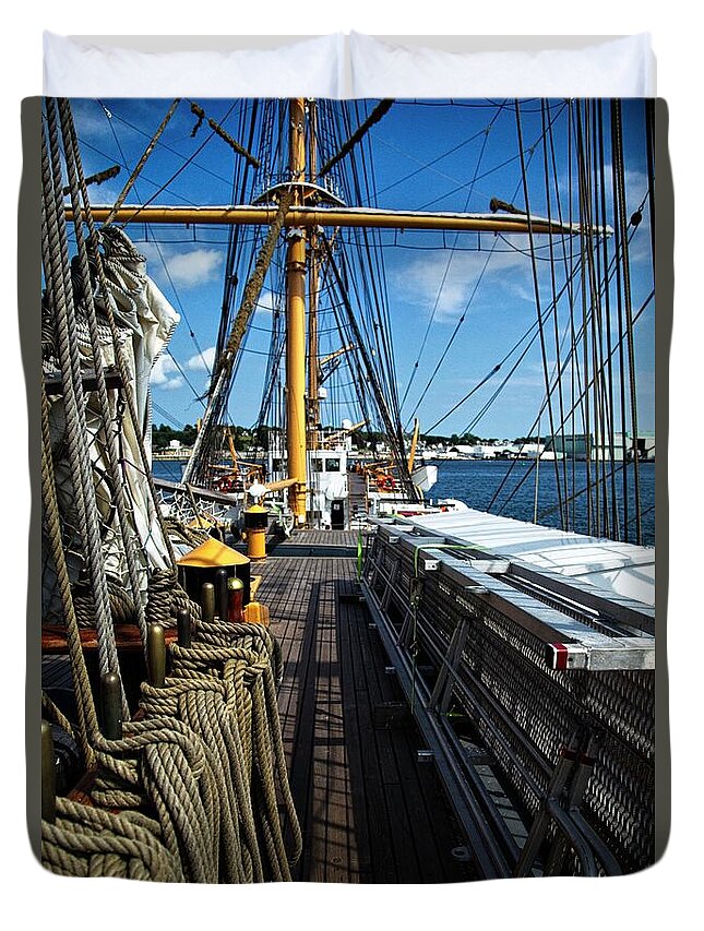 Aboard The Eagle Duvet Cover featuring the photograph Aboard The Eagle #2 by Karol Livote
