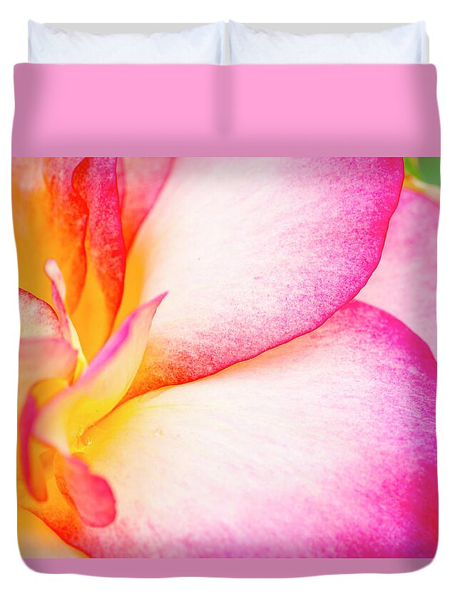 Valentine Duvet Cover featuring the photograph Abstract Rose Petals #1 by Teri Virbickis