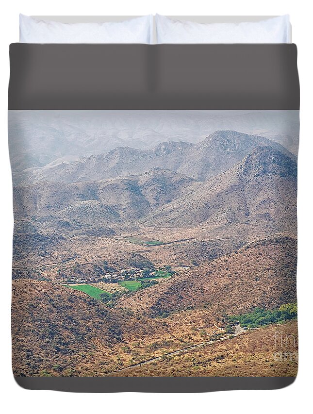 Aeriel View Of Udaipur From Monsoon Palace Duvet Cover For Sale By