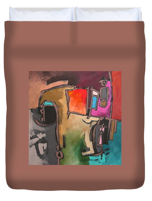 Art Duvet Cover featuring the painting After The Storm by Linda Monfort