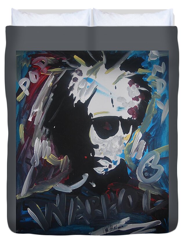 Warhol Duvet Cover featuring the painting Andy Andy #1 by Antonio Moore