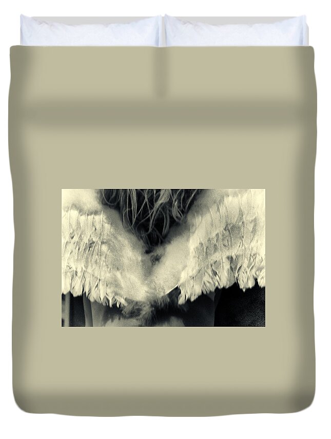 Monochrom Duvet Cover featuring the photograph Angel by Stelios Kleanthous