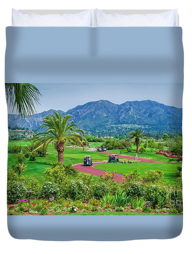 Angeles National Duvet Cover featuring the photograph Angeles National Golf Course by David Zanzinger