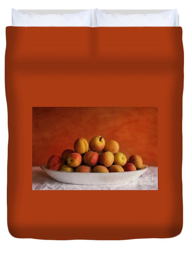 Apricot Duvet Cover featuring the photograph Apricot Delight #1 by Priska Wettstein