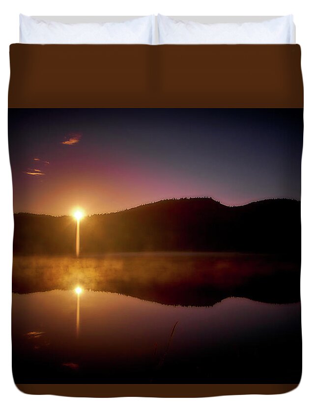 River Duvet Cover featuring the photograph At The Waters Edge #1 by Loni Collins