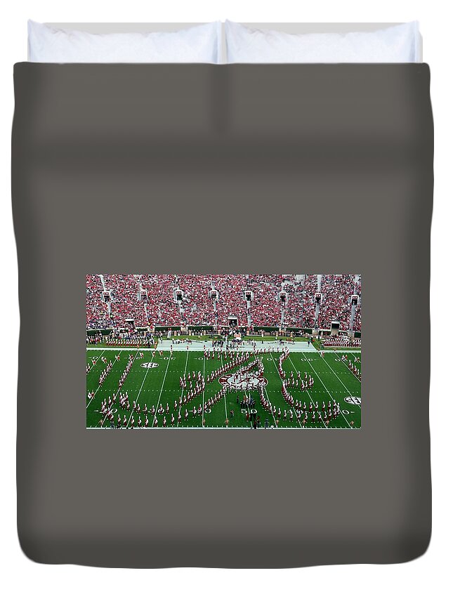 Gameday Duvet Cover featuring the photograph Bama Script A #1 by Kenny Glover