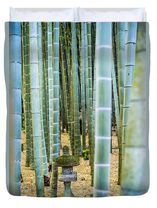 Asia Duvet Cover featuring the photograph Bamboo Forest, Japan #1 by Voisin/Phanie