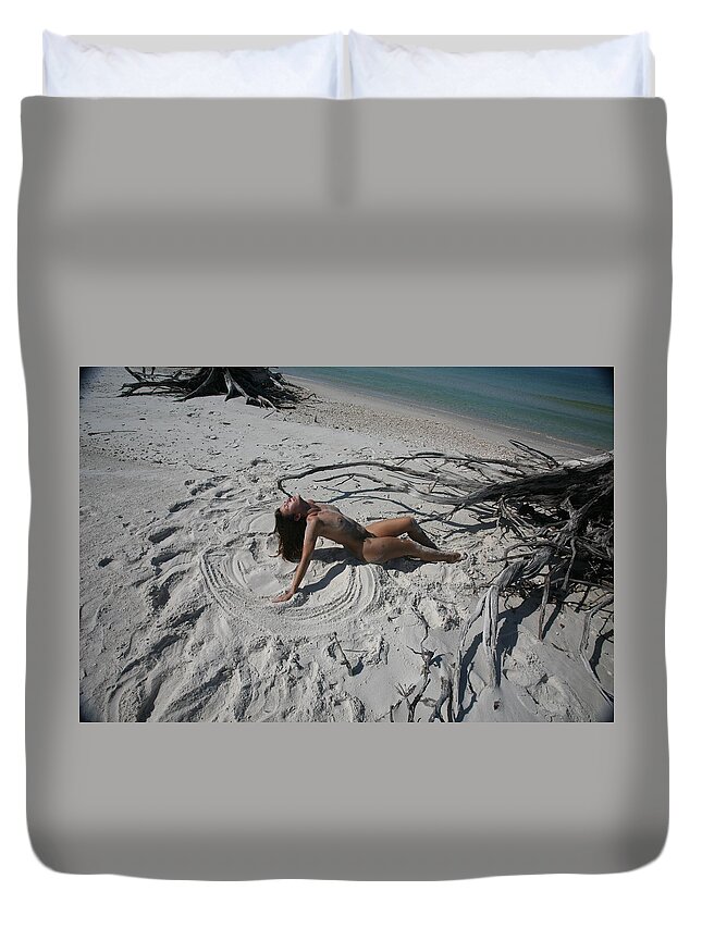 Beach Girl By Lucky Cole Everglades Photography Duvet Cover featuring the photograph Beach Girl #1 by Lucky Cole