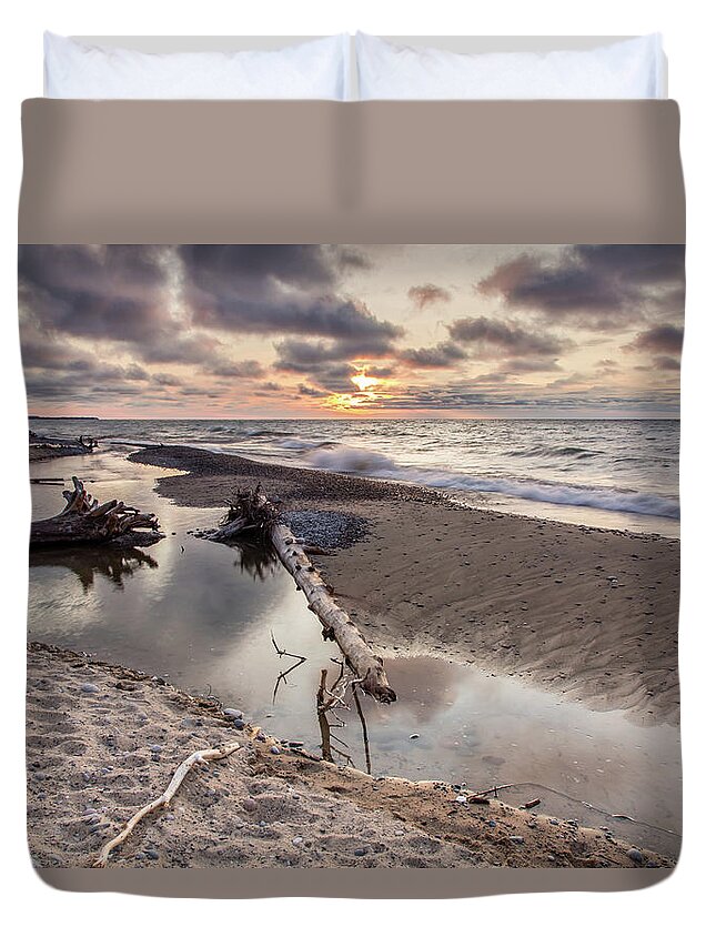 Michigan Duvet Cover featuring the photograph Bear Out #1 by Lee and Michael Beek