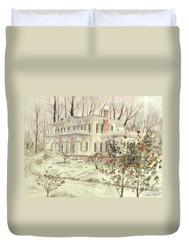 House Duvet Cover featuring the painting Beattie House #1 by Ben Kiger