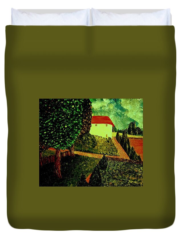 France Duvet Cover featuring the painting Before the Rain #1 by Bill OConnor