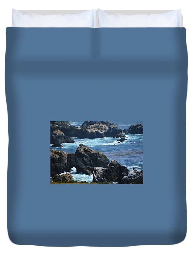 Landscape Duvet Cover featuring the photograph Big Sur #1 by Marian Jenkins
