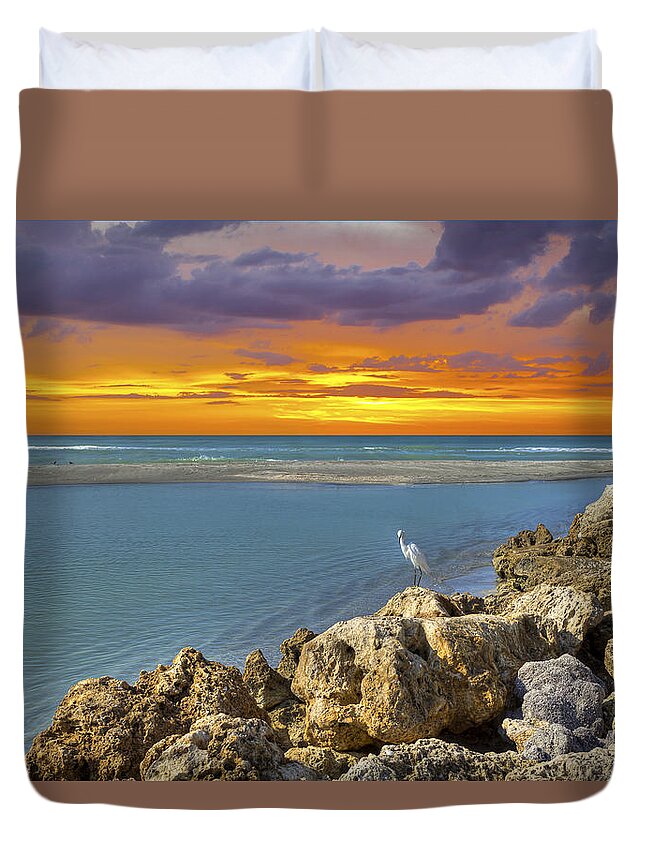 Southwest Duvet Cover featuring the photograph Blind Pass Sunset #1 by Sean Allen