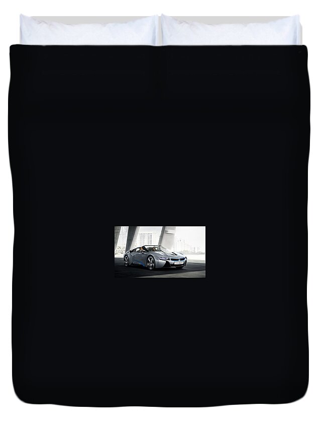 Bmw I8 Concept Spyder Duvet Cover featuring the photograph BMW i8 Concept Spyder #1 by Jackie Russo