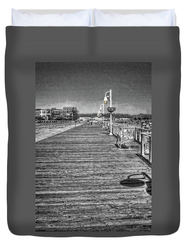 Hdr Duvet Cover featuring the photograph Boardwalk #2 by Thom Zehrfeld
