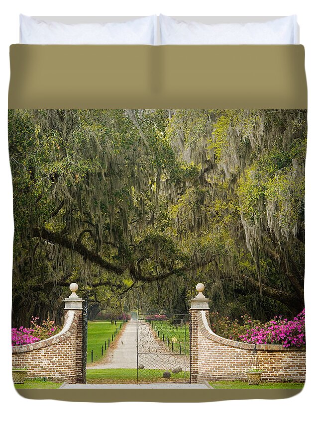 Mt. Pleasant Duvet Cover featuring the photograph Boone Hall Plantation #1 by Eggers Photography