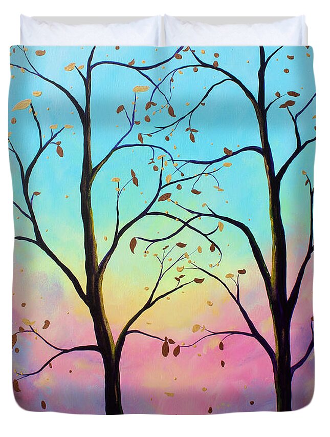 Tree Duvet Cover featuring the painting Branching Out #1 by Stacey Zimmerman