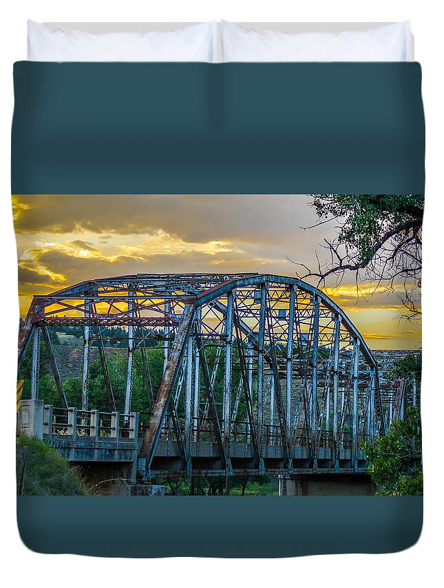 Bridge Duvet Cover featuring the photograph Bridge #2 by Jerry Cahill