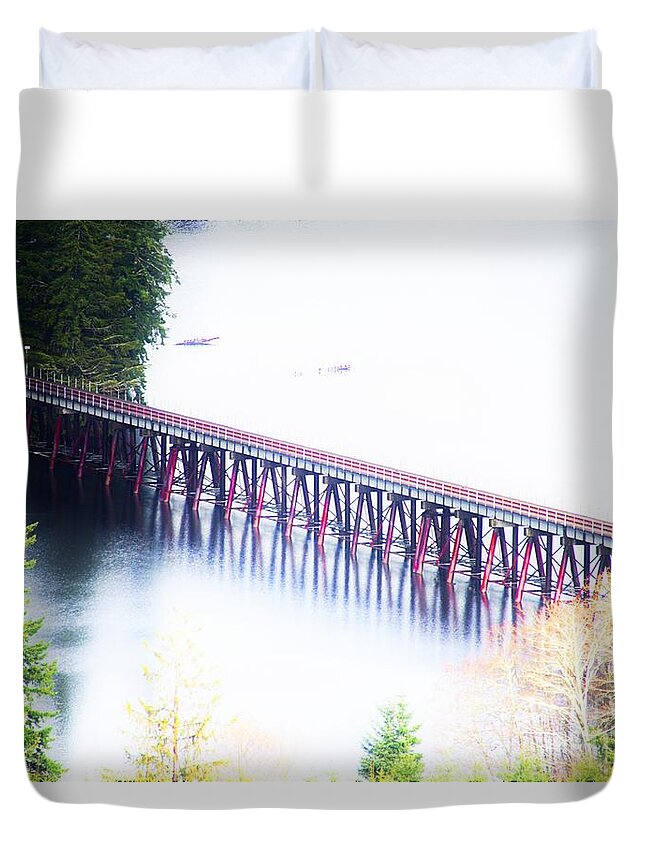 Bridge Duvet Cover featuring the photograph Bridging Over by Merle Grenz