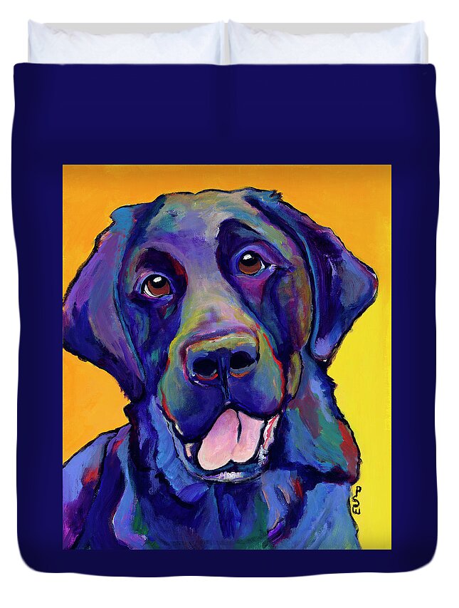 Labrador Rertrievers Duvet Cover featuring the painting Buddy #1 by Pat Saunders-White