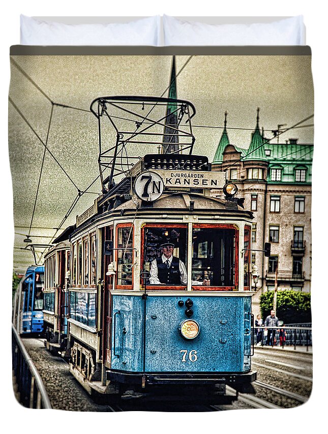 Cable Car Stockholm Duvet Cover featuring the photograph Cable Car Stockholm #1 by Lucky Chen