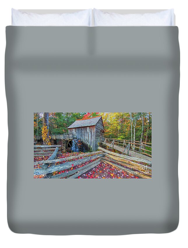 Autumn Duvet Cover featuring the photograph Cable Mill by Geraldine DeBoer