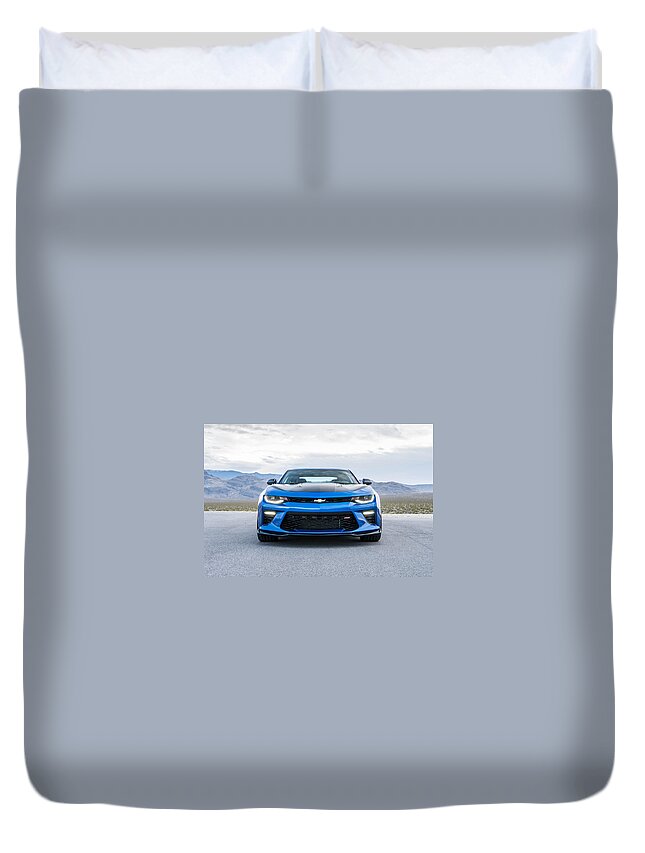 Chevrolet Camaro 1le Duvet Cover featuring the photograph Chevrolet Camaro 1LE #1 by Mariel Mcmeeking