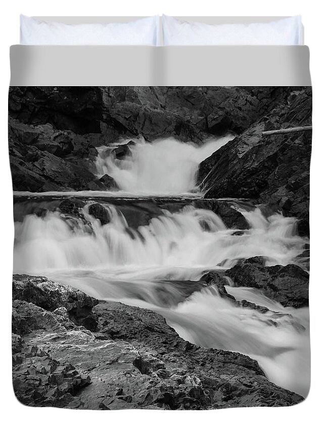 Chippewa Falls Monochrome Duvet Cover featuring the photograph Chippewa Falls #1 by Rachel Cohen