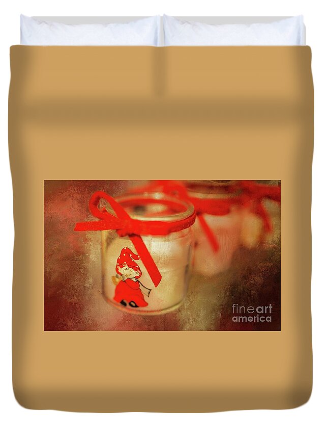 Christmas Duvet Cover featuring the photograph Christmas Candles #1 by Eva Lechner