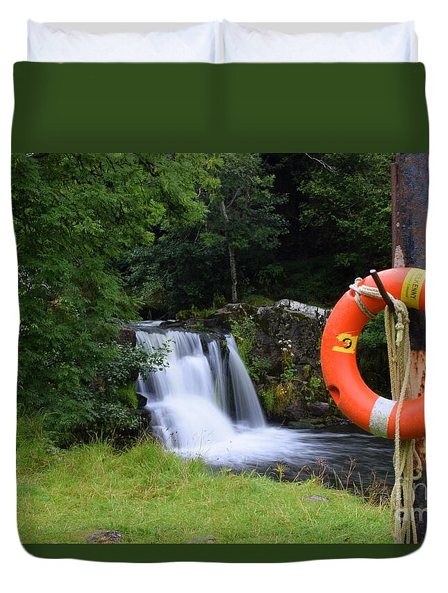 Cloonassy Duvet Cover featuring the photograph Cloonassy Waterfall #1 by Joe Cashin