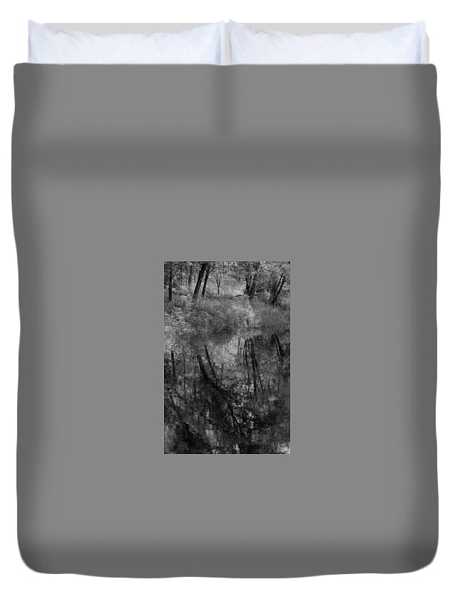 Reflections Duvet Cover featuring the photograph Collins Creek Reflections #1 by Jim Vance