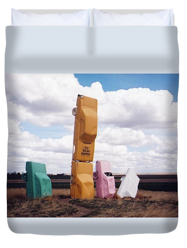 Car Henge Duvet Cover featuring the photograph Colorful Cars #1 by Denise Keegan Frawley
