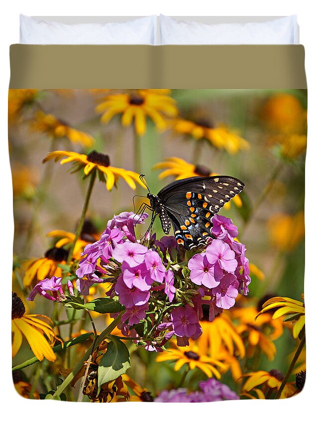 Butterfly Duvet Cover featuring the photograph Colorful #1 by Sandy Keeton