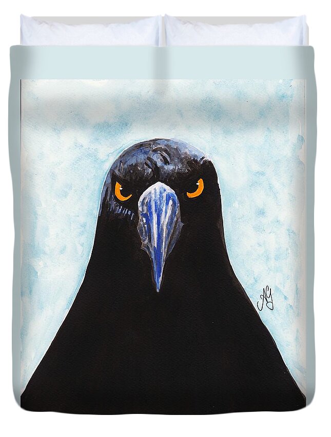 Australia Duvet Cover featuring the painting Currawong #2 by Anne Gardner