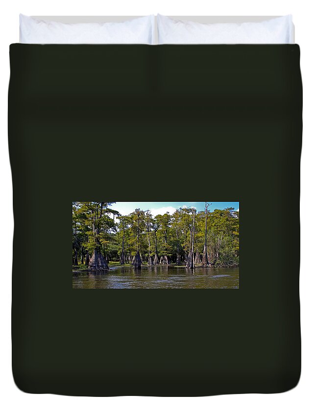 Cypress Duvet Cover featuring the photograph Cypress on the Suwannee #1 by Farol Tomson