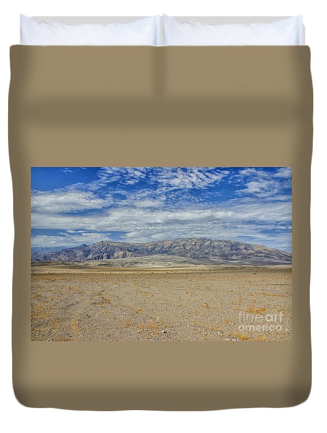 Desert Duvet Cover featuring the photograph Death Valley panorama by Patricia Hofmeester