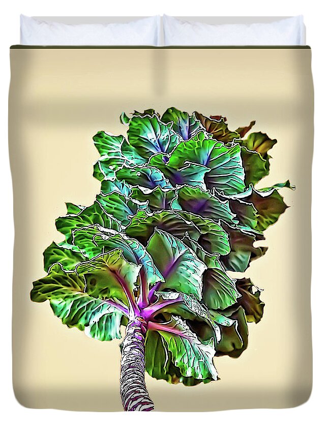  Duvet Cover featuring the photograph Decorative Cabbage #1 by Walt Foegelle
