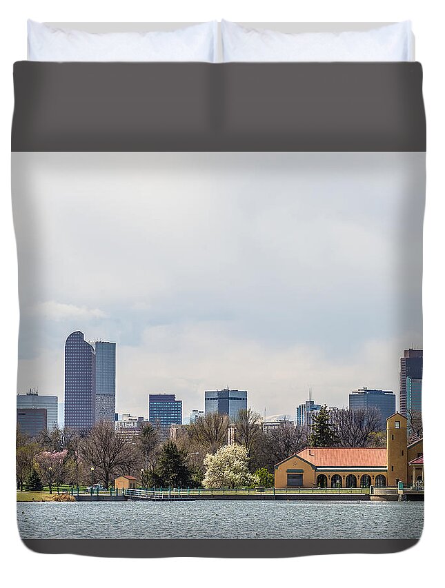 Denver Duvet Cover featuring the photograph Denver City Skyline Scenes Near And Around Downtown #1 by Alex Grichenko