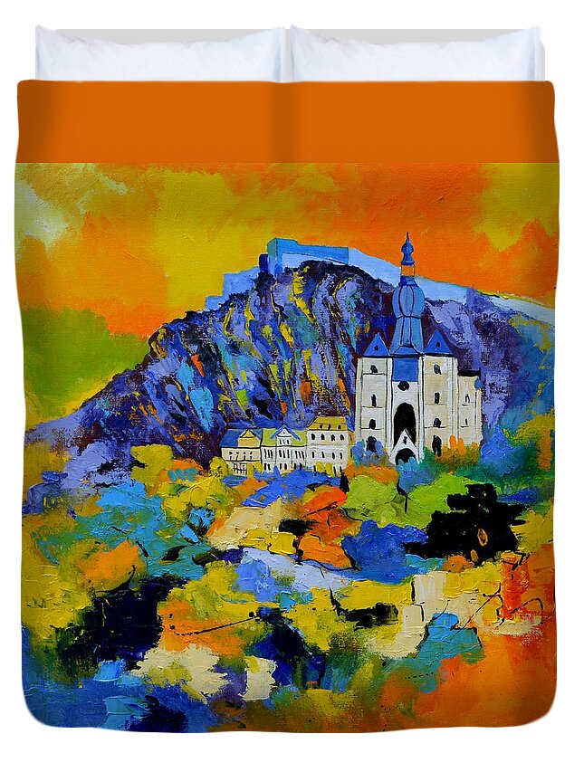 Landscape Duvet Cover featuring the painting Dinant #2 by Pol Ledent